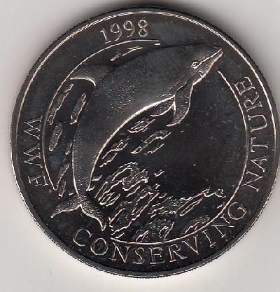 Beschrijving: 50 Pence W.W.F.  FISH